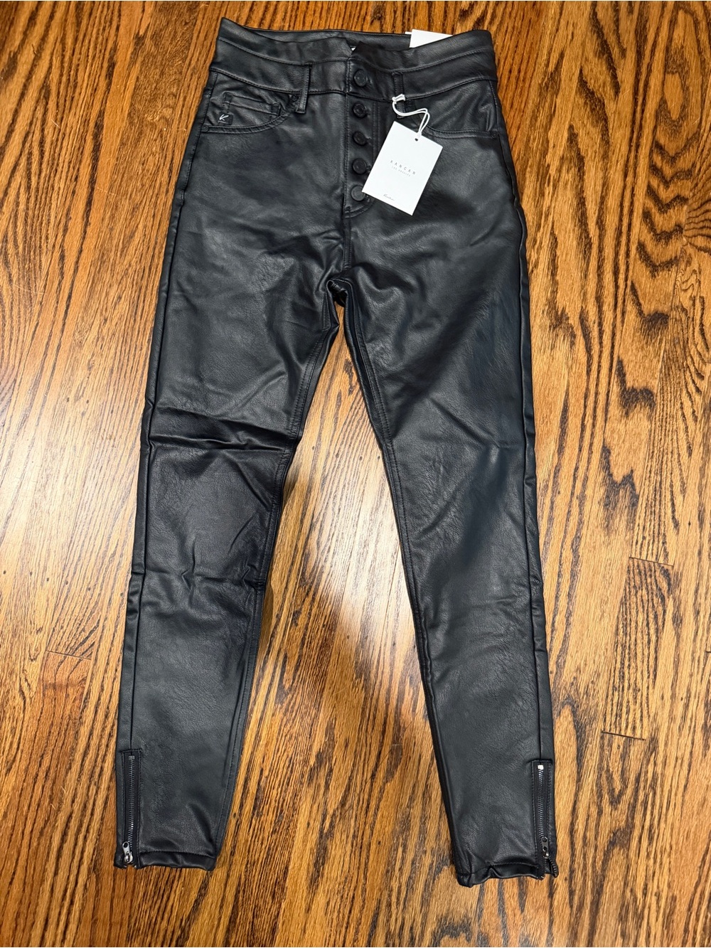 KanCan Black Faux Leather Skinny Jeans